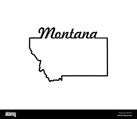 Montana State Map Us State Map Montana Outline Symbol Retro