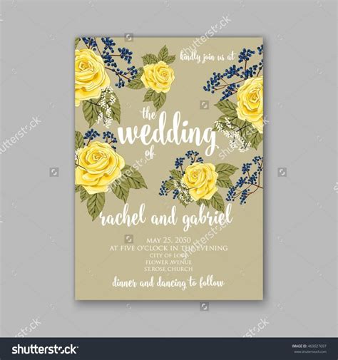 Beautiful Wedding Floral Vector Invitation Sample Card Design Frame