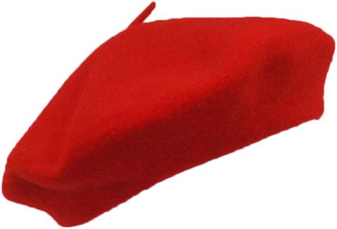 Red Beret 100 Wool French Parisian Hat Clothing And Accessories