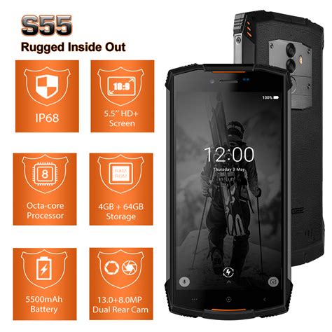 Ip68 Doogee S55 Outdoor Waterproof Smartphone Octa Core 4gb Ram Comparison