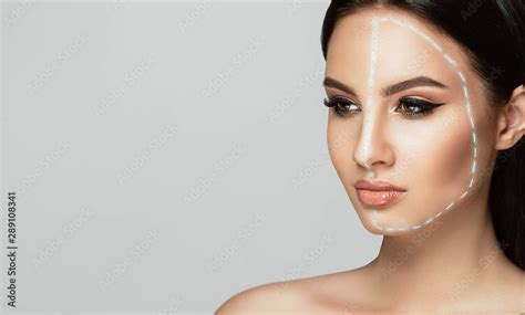 Ideal Female Face With A Little Nose And A Beautiful Face Shape With