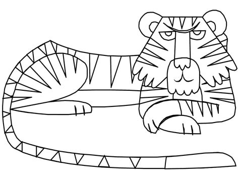 Desenhos de Tigre Fácil para Colorir e Imprimir ColorirOnline Com