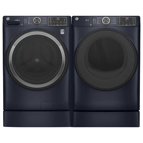 ge appliances 4 8 cu ft front load washer and 7 8 cu ft gas dryer laundry pair in sapphire