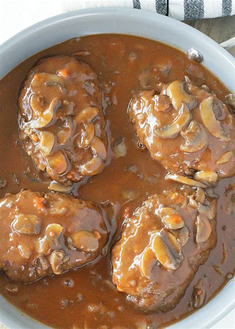 Essentially, it's a seasoned ground beef patty served with gravy or a brown sauce. The Best Salisbury Steak - Foodtastic Mom