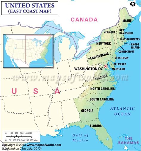 States On The East Coast East Coast Usa East Coast Map East Coast