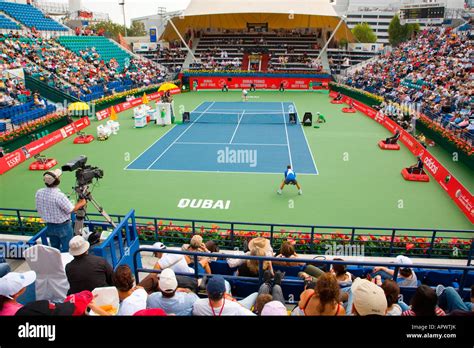 Dubai Tennis Stadium During The Atp Tennis Tournament 2007 Stock Photo