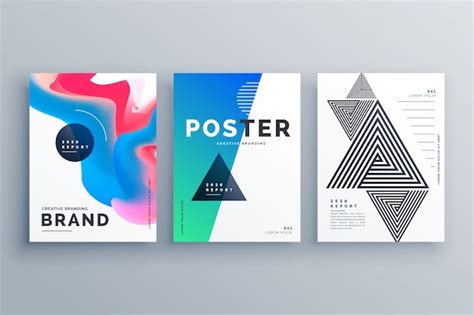 Premium Vector Minimal Poster Design Set With Three Different Style