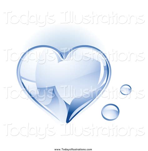 Clipart Of A 3d Shiny Water Drop Heart By Ta Images 6214