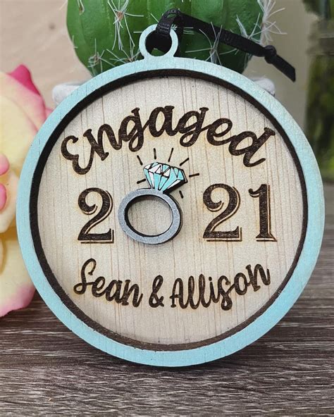 2021 Engagement Ornament Personalized Engagement Ornament Etsy