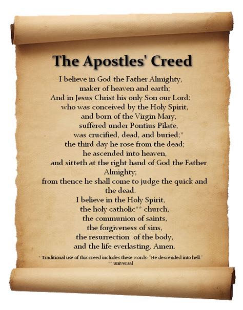 Apostles Creed Prayer New Version Printable