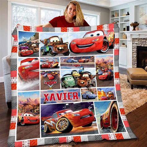 Personalized Cars Lightning Mcqueen Quilt Blanket Morequilt