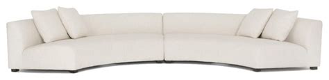 Liam Modern Cream 2 Piece Curved Sectional Sofa Transitional