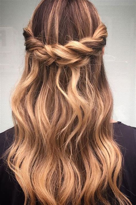 Crown Braid With Half Up Half Down Hairstyle Inspiration Crown