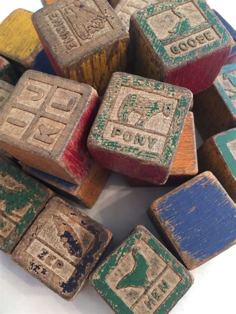 Wooden Blocks Old Vintage Set Of 24 For Sale By Estate