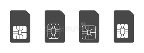 Sim Card Icons Set Different Icons Of Sim Cards Of Mobile Phones Stock