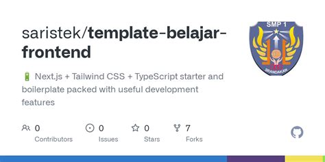 GitHub Saristek Template Belajar Frontend Next Js Tailwind CSS