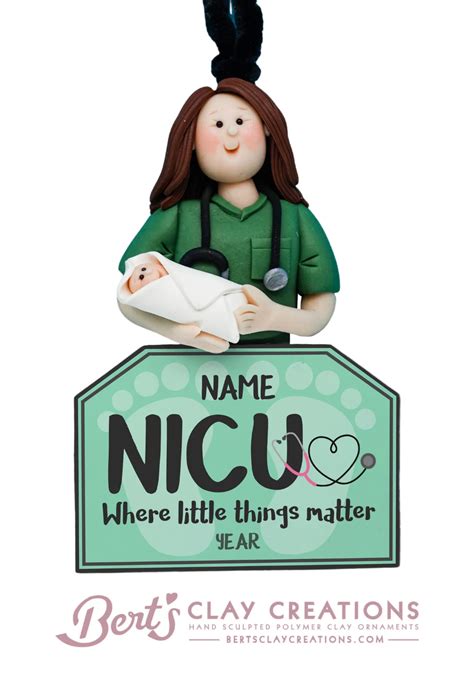 Delivery Nicu Neonatal Nurse Ornament By Berts Clay Creations Bert