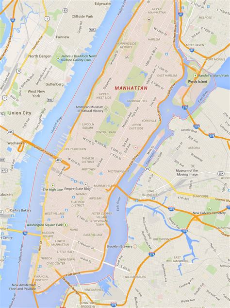 Manhattan New York Map