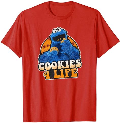 Sesame Street Cookie Monster Cookies 4 Life T Shirt Cookie Monster T