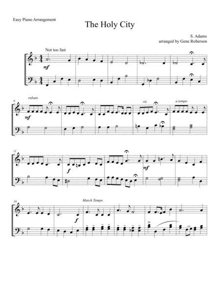 Th Holy City Easy Piano Version By Adams Digital Sheet Music For