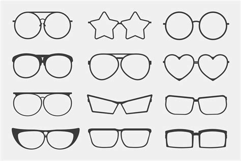 Set Of Different Glasses Icons 2454649 Vector Art At Vecteezy