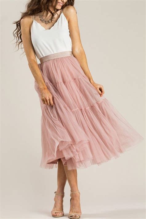 Alicia Dusty Rose Tulle Midi Skirt Morning Lavender Rose Skirt Outfit Rose Dress Outfit