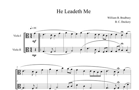 He Leadeth Me Viola Duet Arr B C Dockery Sheet Music William B