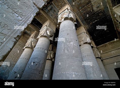 Egyptdenderaptolemaic Temple Of The Goddess Hathorview Of Ceiling