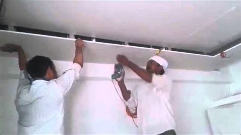 Gypsum and cement board false ceiling. False Ceiling work in Gypsum Board - YouTube