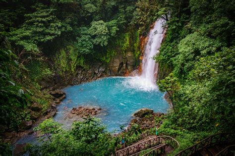 Celestial Blue Waterfall In Volcan Tenorio National Park