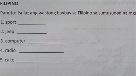 Grade 1 Filipino Pagsulat Ng Wastong Baybay At Bantas