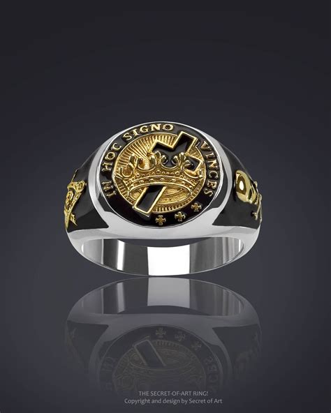 Knights Templar Ring Silver 925 Freemason Masonic Jewelry Crusaders