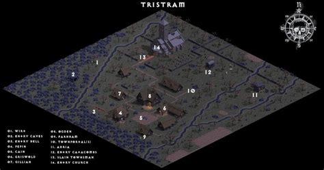 Tristram Map Diablo 1 Layout Diablo Game Diablo Map