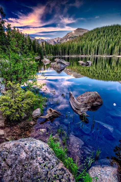 Обои Rocky Mountain National Park Bear Lake закат бесплатные картинки