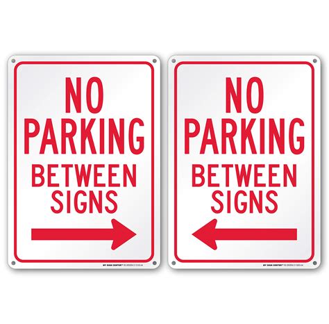 Buy No Parking Between Signs Left And Right Arrow Sign 10 X 14