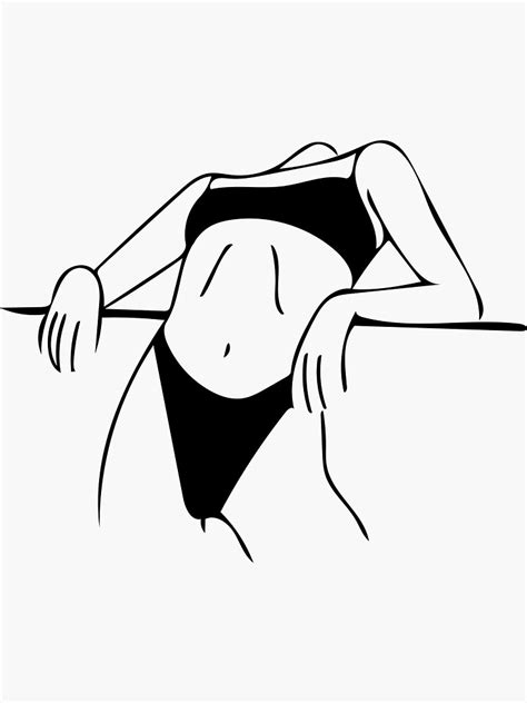 Nude Silhouette Female Lines Sticker For Sale By Adaptiveart Redbubble