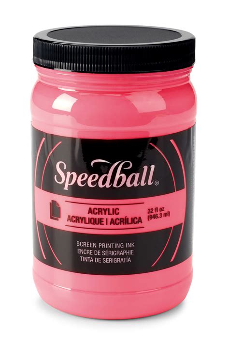 Speedball Acrylic Screen Printing Ink Fluorescent Hot Pink 32oz The