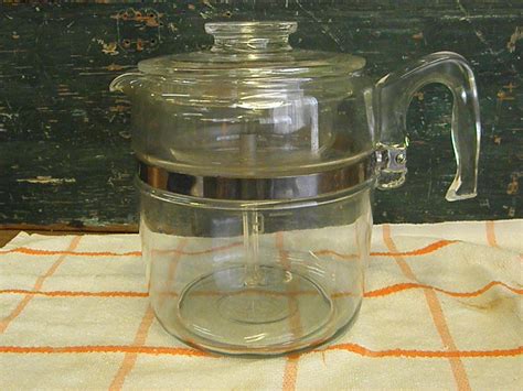1950s Pyrex 9 Cup Stove Top Percolator Coffee Pot From