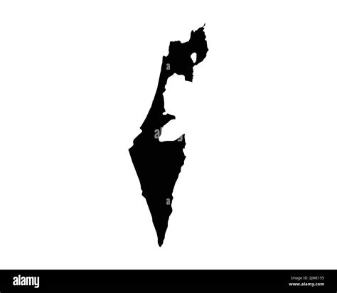 Israel Map Israeli Country Map Black And White National Nation