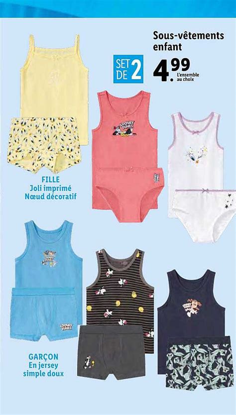 Offre Sous V Tements Enfant Chez Lidl