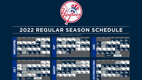 New York Yankees 2022 Schedule Latest News Update