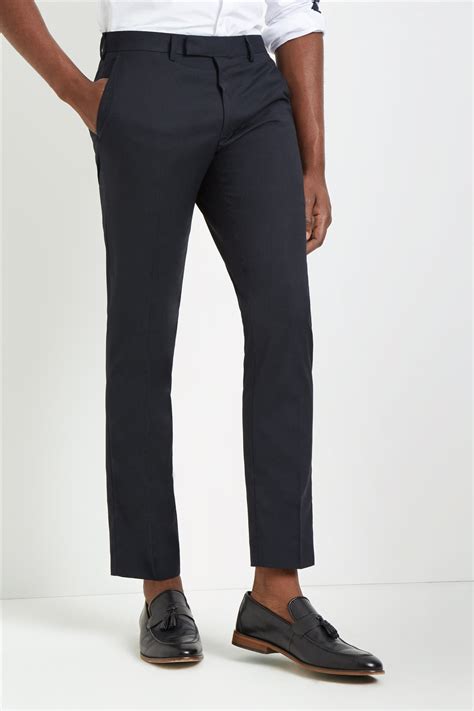 Slim Fit Navy Stretch Trousers Buy Online At Moss