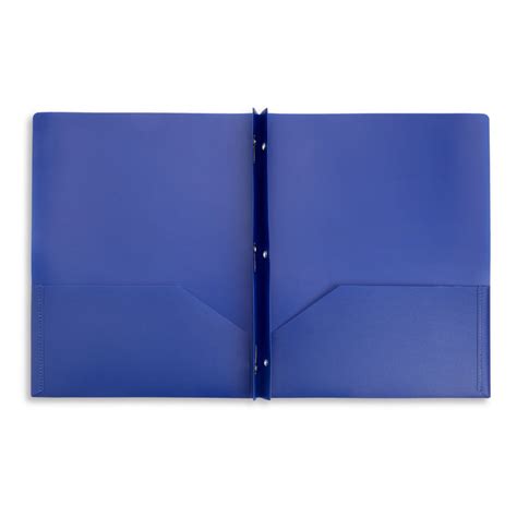 Blue Summit Supplies Plastic Pocket Folders Prongs Assorted Colors