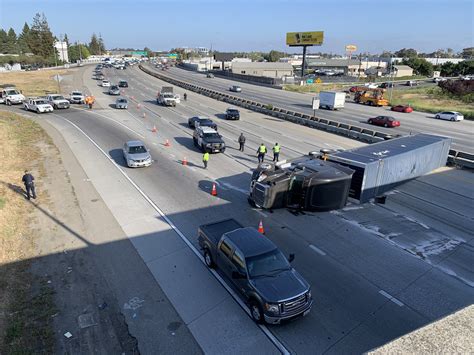 Southbound Highway 101 Lanes Reopen After Overturned Big Rig Crash Sfbay