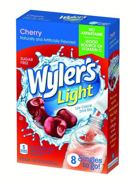 Wylers Light Singles To Go Sugar Free Drink Mix Cherry 041 Oz 8