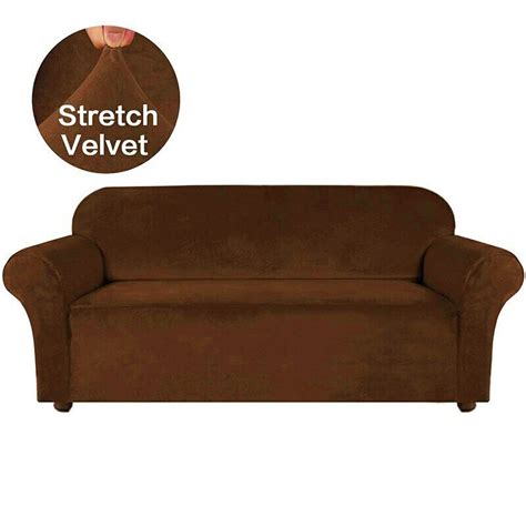 1234 Seater Velvet Stretch Elastic Sofa Cover Living Room Slipcover Protector Ebay
