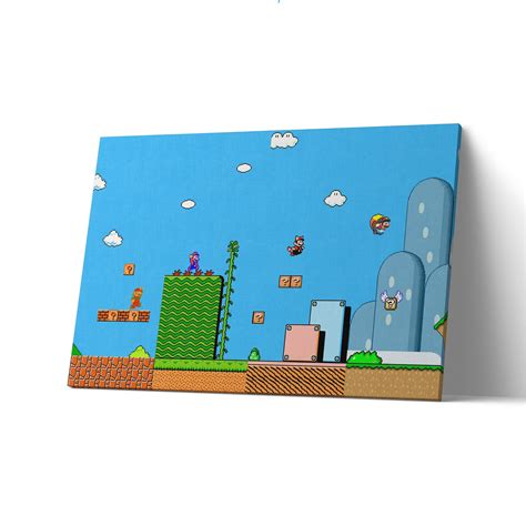 Retro Super Mario Artwork Canvas Print Mario Poster Mario | Etsy