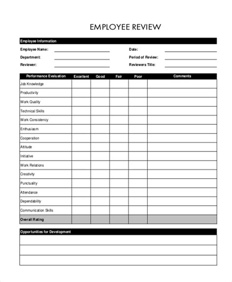 Free 19 Sample Review Forms In Pdf Ms Word Excel