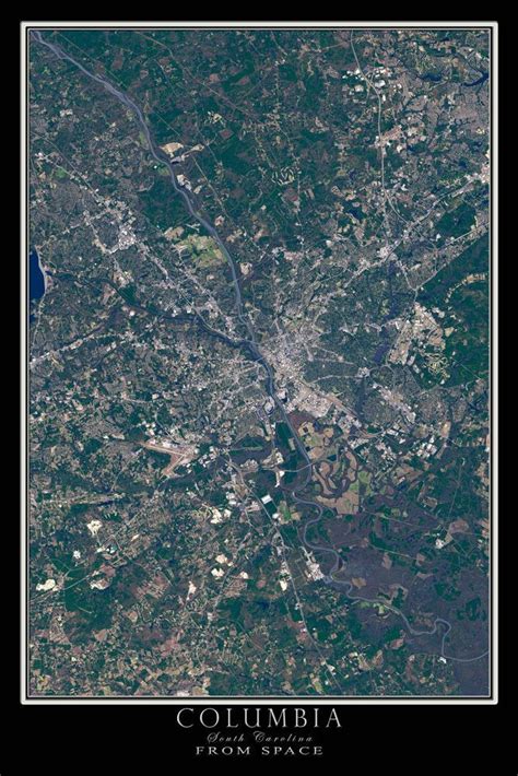 Columbia South Carolina Satellite Poster Map Map Poster Smith