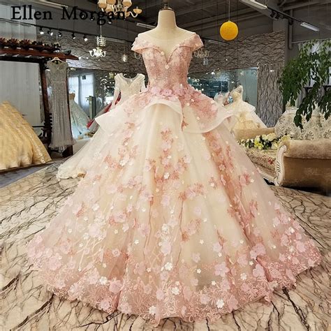 Elegant Pink Lace Princess Wedding Dresses 2018 African Black Girls